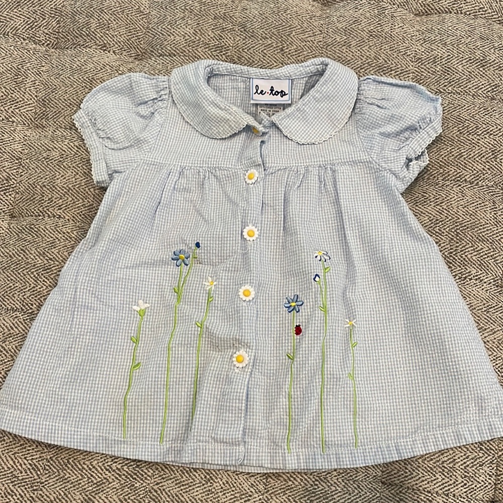 Vintage seersucker letop dress size 24 mths